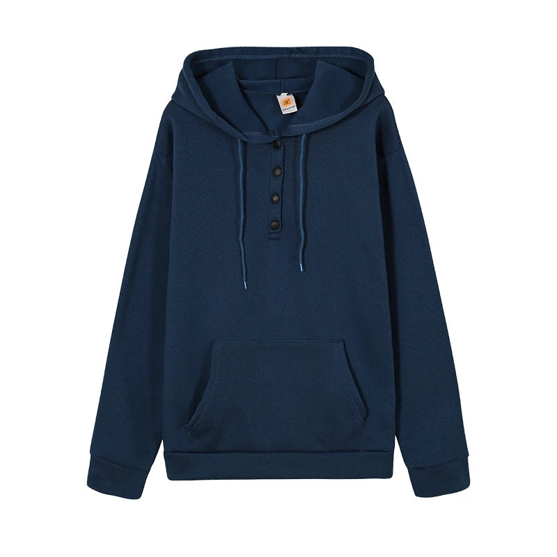 Casual Women's Hoodie with Drawstring & Pockets | Sweatshirt