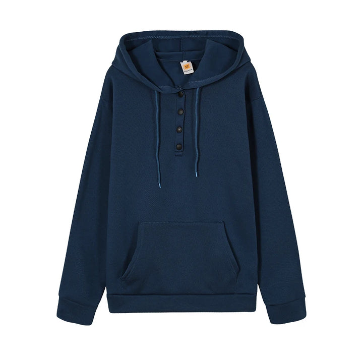 Casual Women's Hoodie with Drawstring & Pockets | Sweatshirt