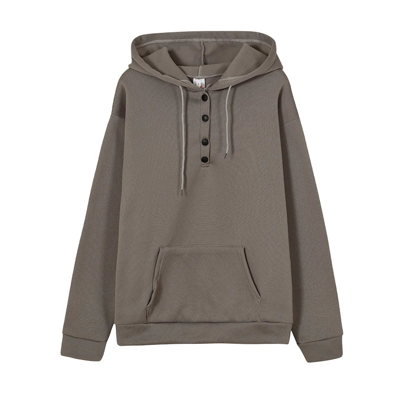 Casual Women's Hoodie with Drawstring & Pockets | Sweatshirt