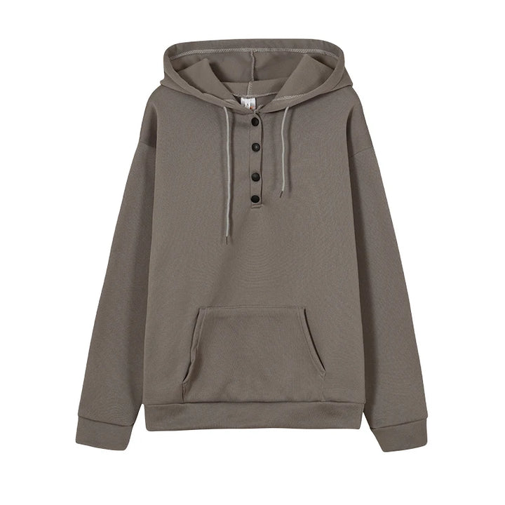 Casual Women's Hoodie with Drawstring & Pockets | Sweatshirt