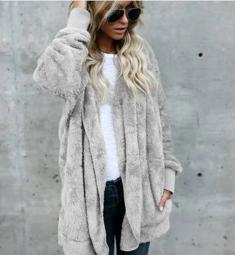 Cathy | Double Fleece Cardigan Coat Womens for Autumn Winter