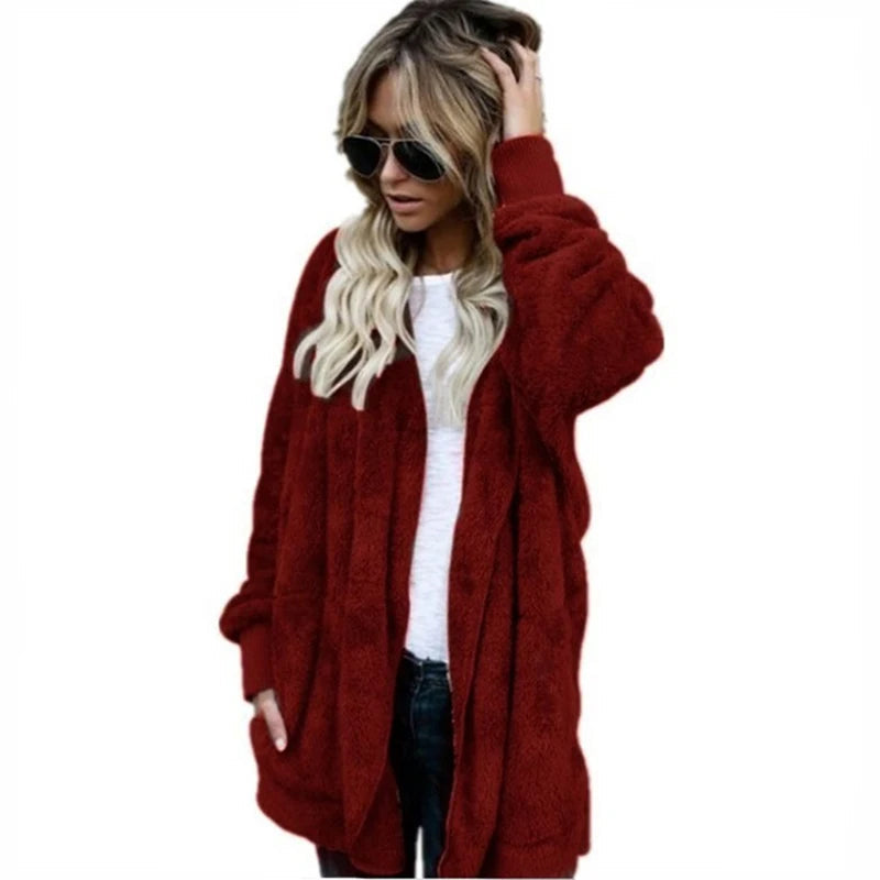 Cathy | Double Fleece Cardigan Coat Womens for Autumn Winter