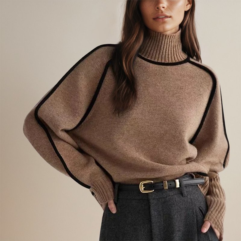 Chayenne | Women's Color-Block Turtleneck Sweater