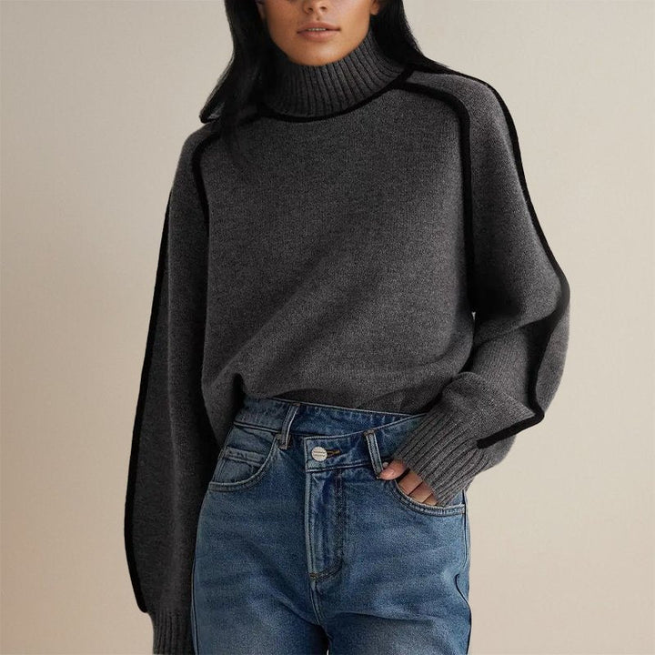 Chayenne | Women's Color-Block Turtleneck Sweater