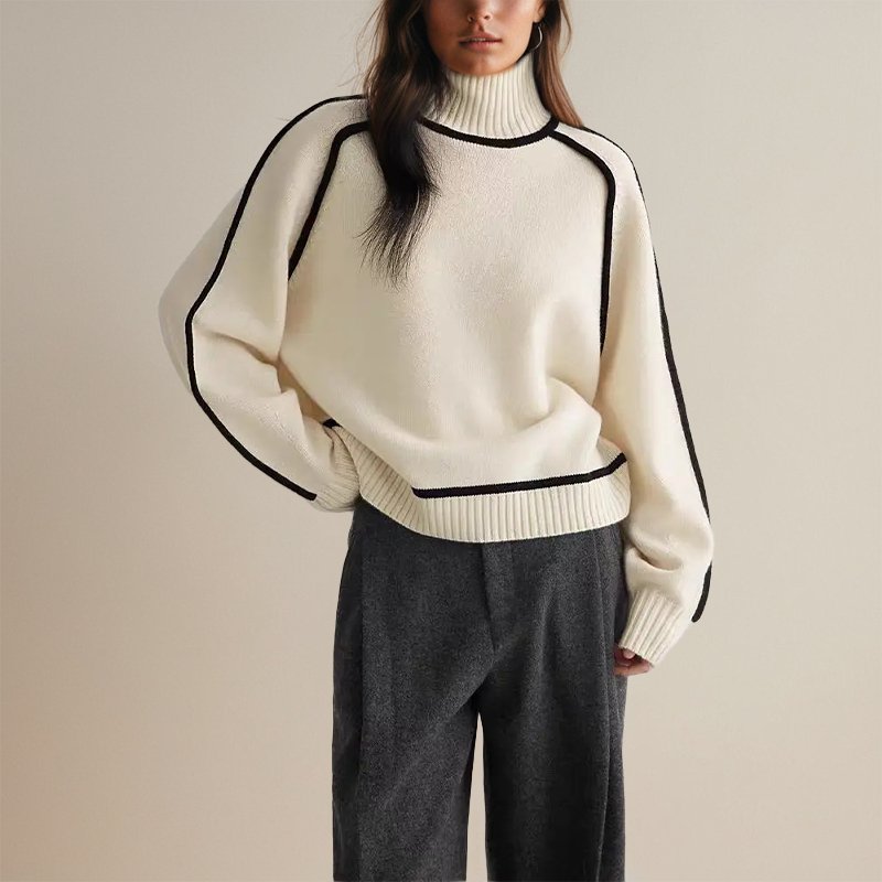 Chayenne | Women's Color-Block Turtleneck Sweater