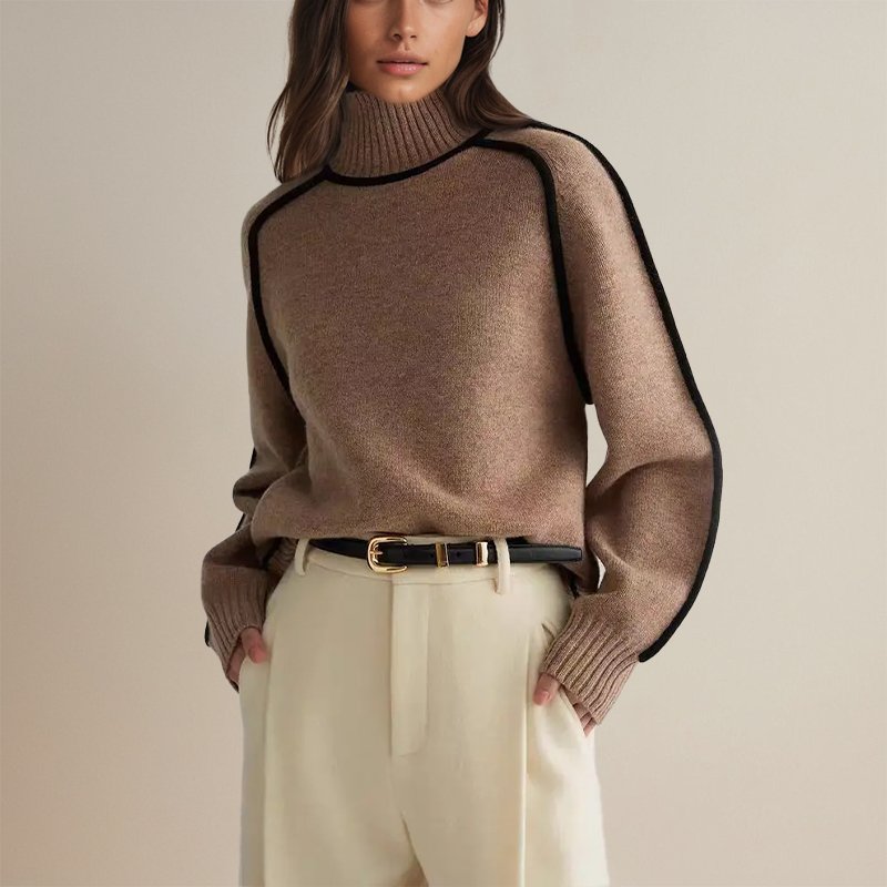 Chayenne | Women's Color-Block Turtleneck Sweater