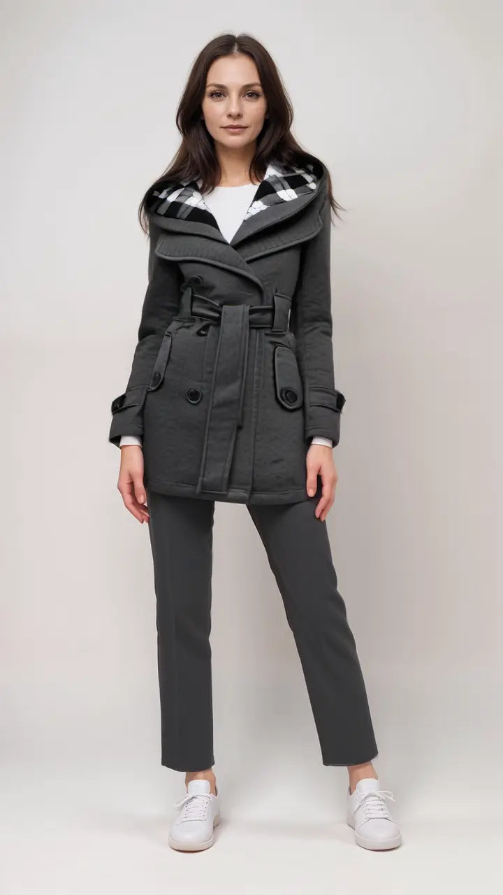 Checked Wool Coat Women | Stylish Winter Outerwear