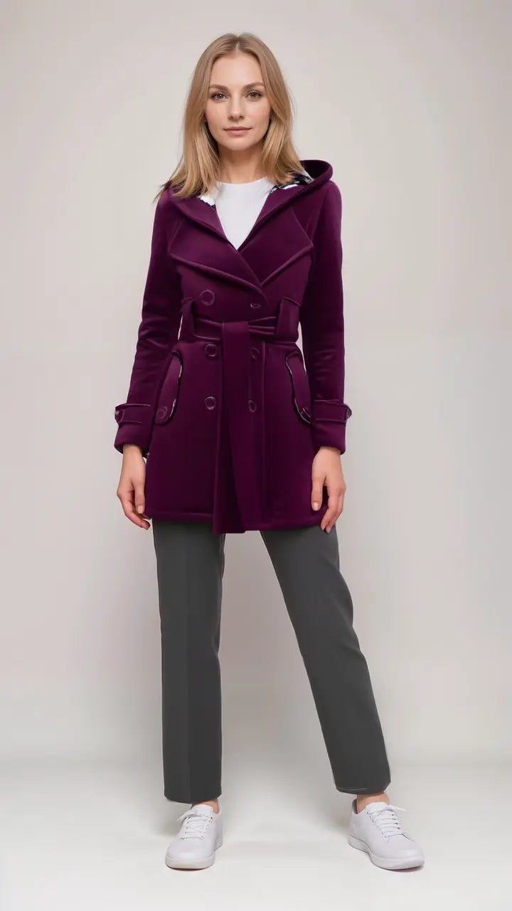 Checked Wool Coat Women | Stylish Winter Outerwear