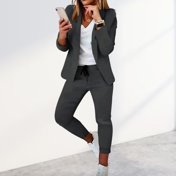 Chic Blazer and Trousers Set | Women's Suit Plus Size Available