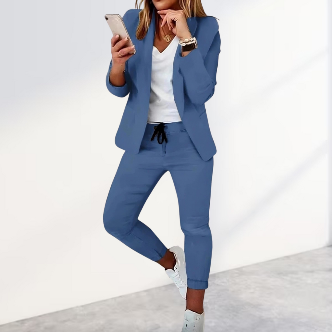Chic Blazer and Trousers Set | Women's Suit Plus Size Available