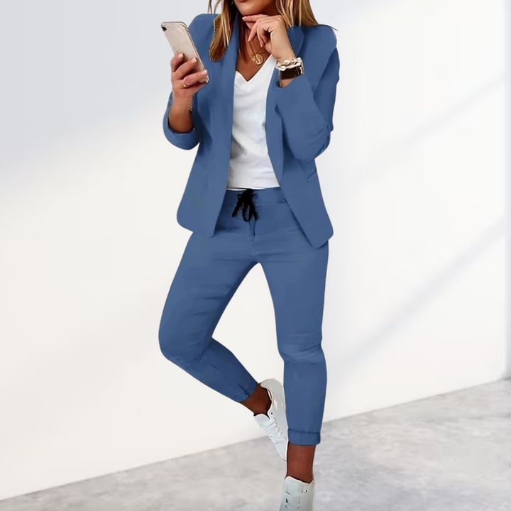 Chic Blazer and Trousers Set | Women's Suit Plus Size Available
