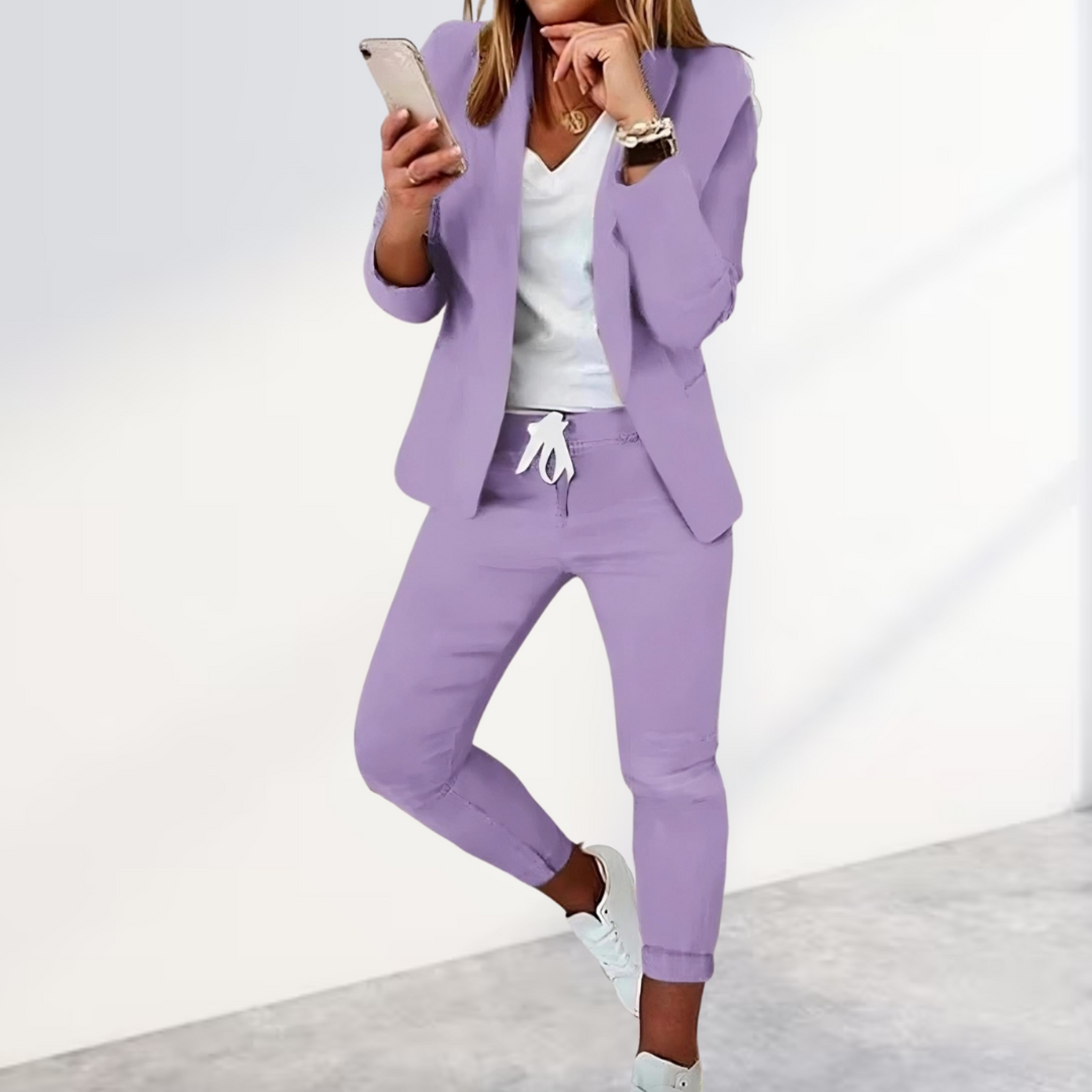 Chic Blazer and Trousers Set | Women's Suit Plus Size Available