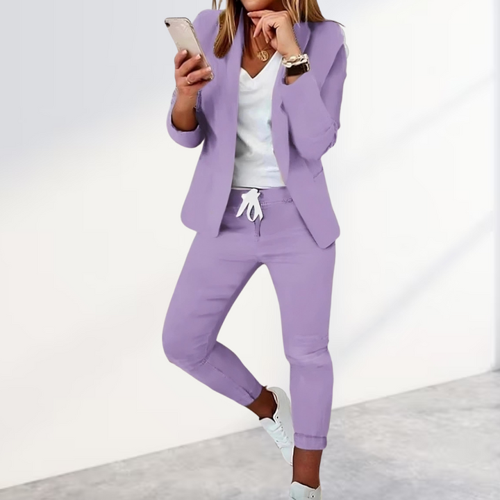 Chic Blazer and Trousers Set | Women's Suit Plus Size Available
