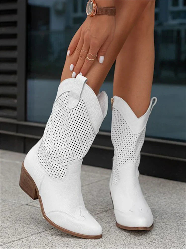 Chic Cowboy Boots | Women's Ankle Boots with Zip