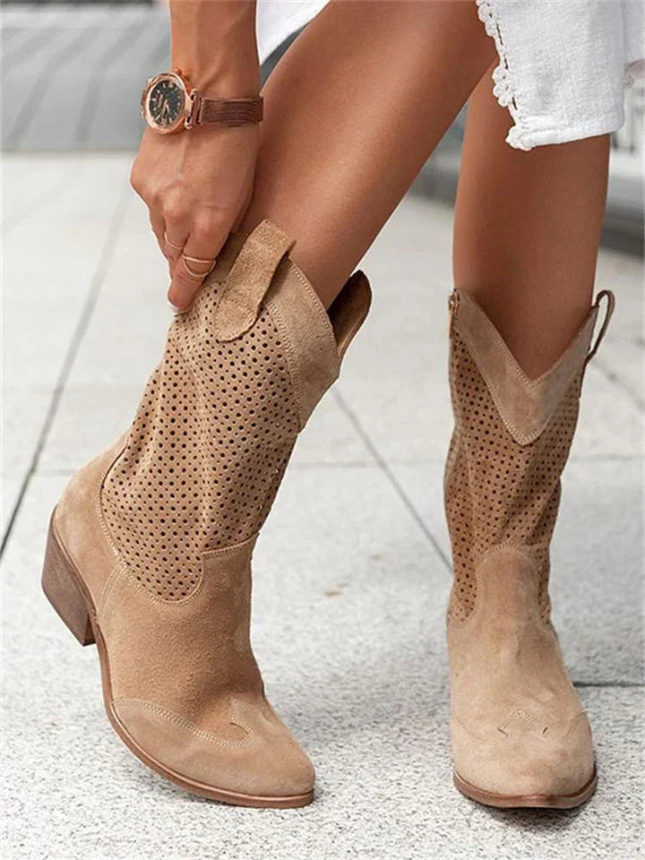 Chic Cowboy Boots | Women's Ankle Boots with Zip