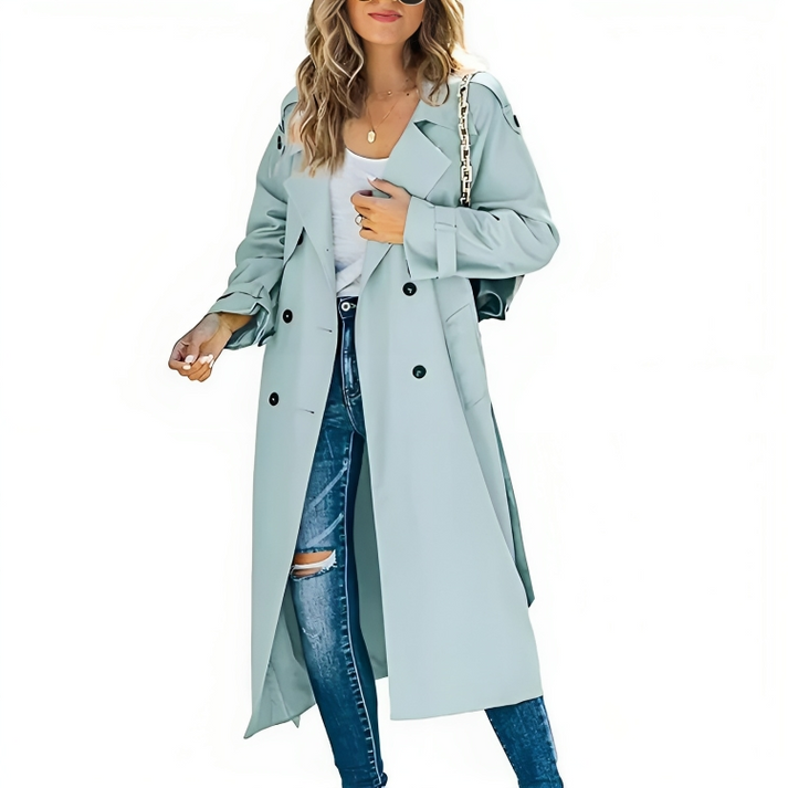 Chic Double-Breasted Trench Coat | Women's Coat