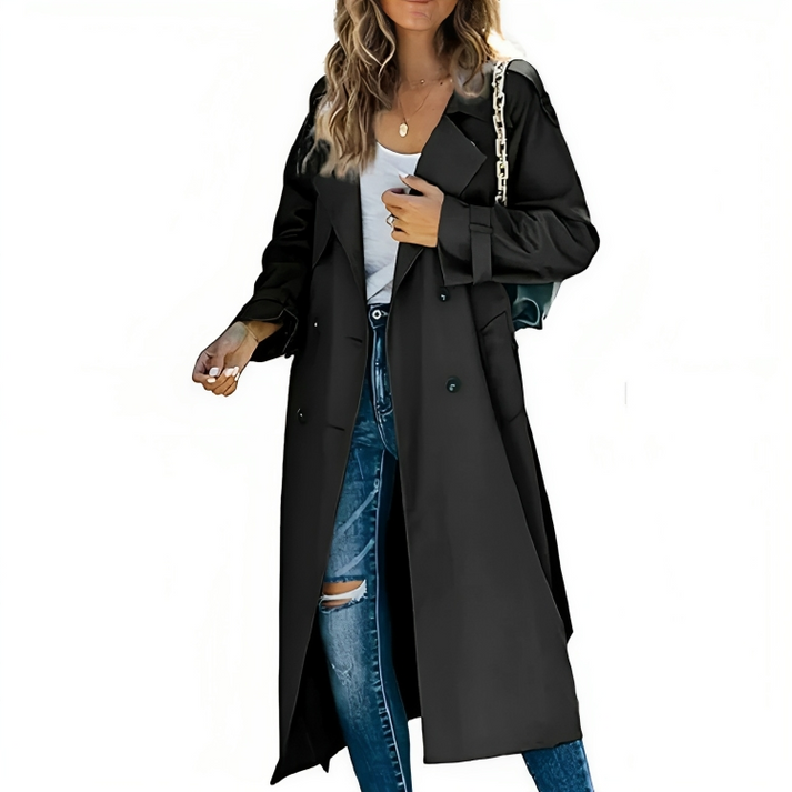 Chic Double-Breasted Trench Coat | Women's Coat