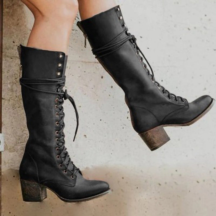 Chic Lace-Up Knee High Boots | Women's Footwear