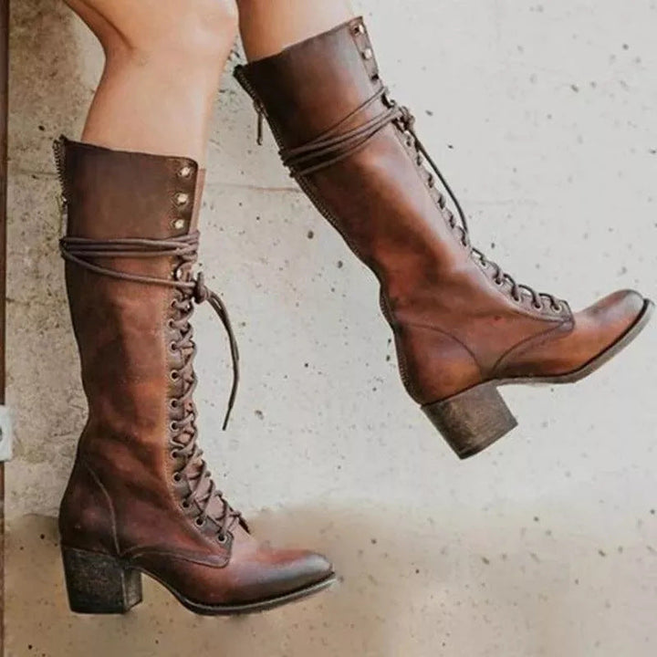 Chic Lace-Up Knee High Boots | Women's Footwear