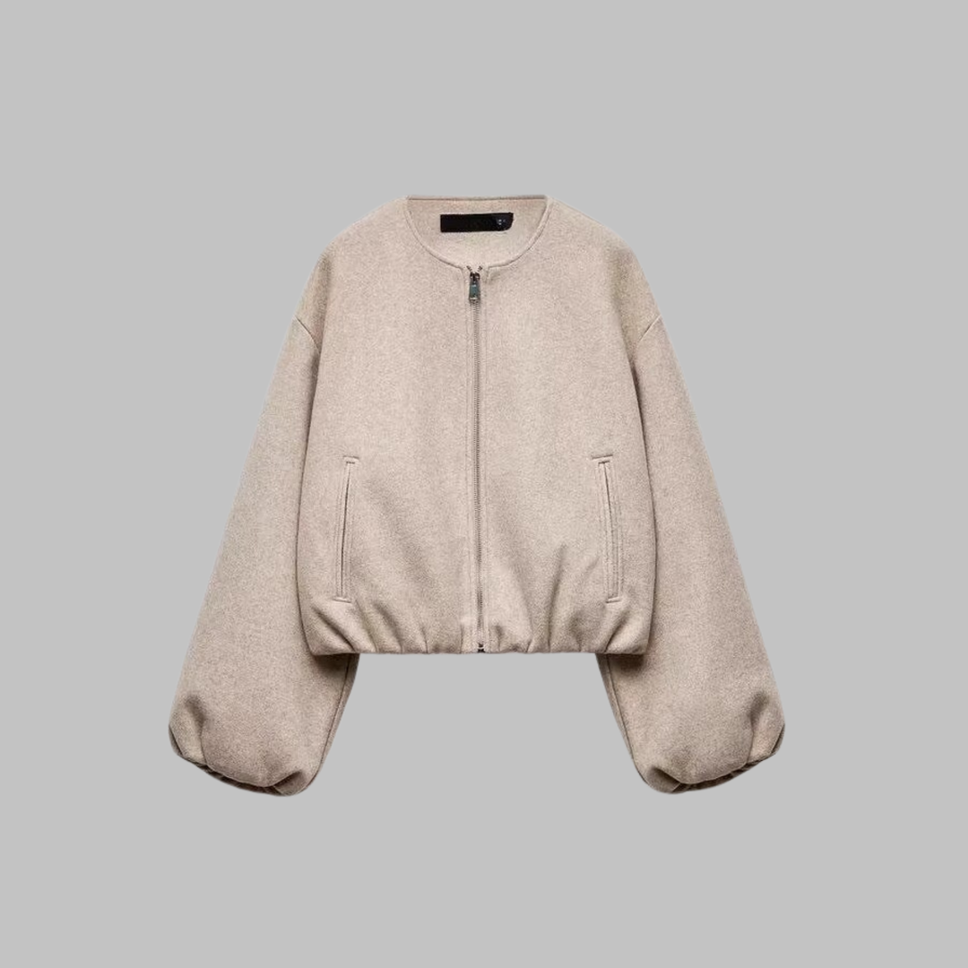 Chic Long Sleeve Zipper Crop Jacket | Women's Jacket