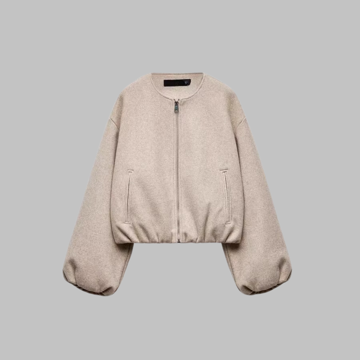 Chic Long Sleeve Zipper Crop Jacket | Women's Jacket