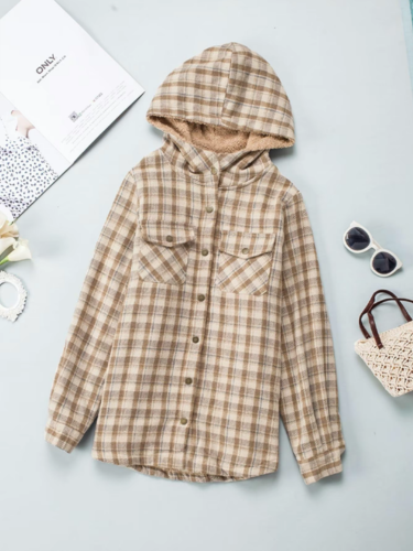 Chic Plaid Jacket | Women's Jacket with Sherpa Lining