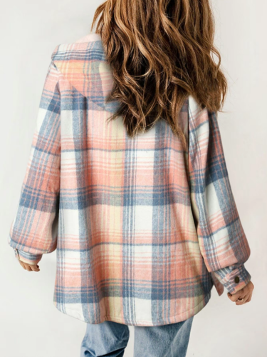 Chic Plaid Jacket | Women's Jacket with Sherpa Lining