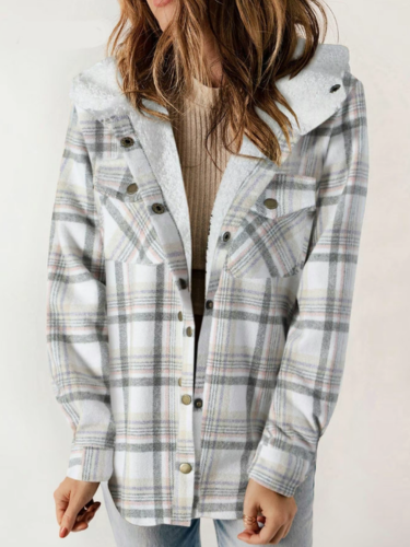 Chic Plaid Jacket | Women's Jacket with Sherpa Lining