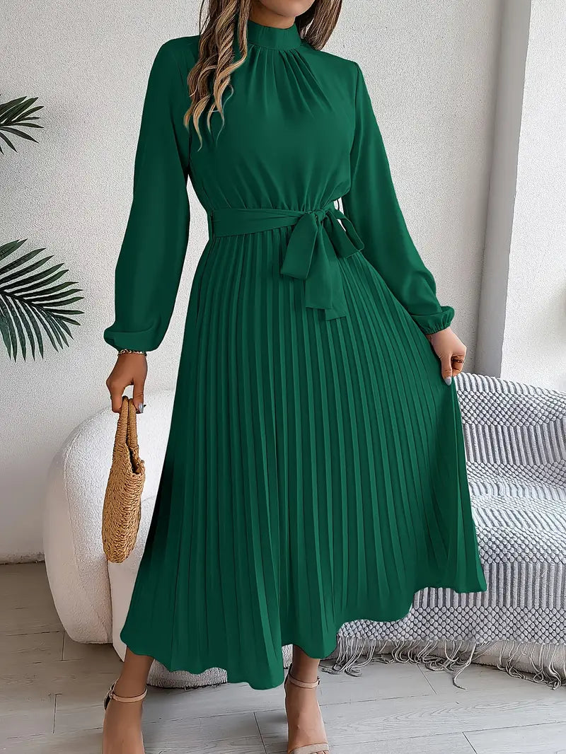Chic Pleated Midi Dress | Women's Formal Dress