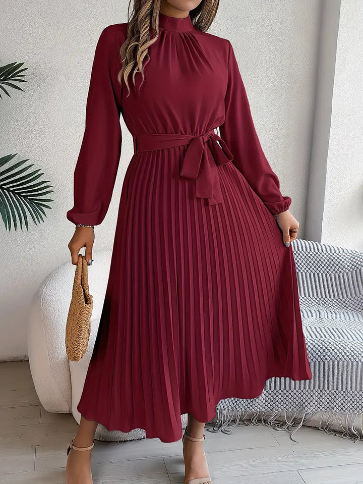 Chic Pleated Midi Dress | Women's Formal Dress