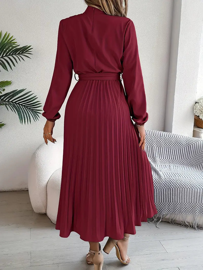 Chic Pleated Midi Dress | Women's Formal Dress
