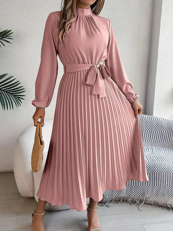 Chic Pleated Midi Dress | Women's Formal Dress