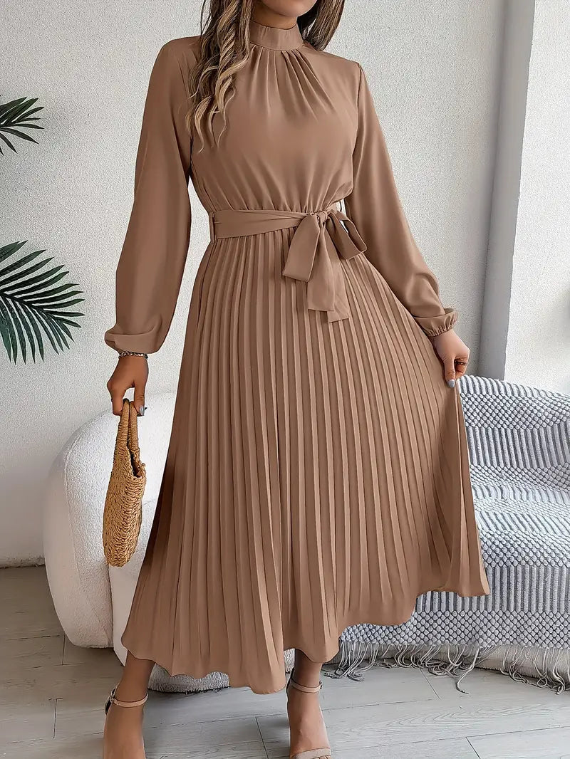 Chic Pleated Midi Dress | Women's Formal Dress