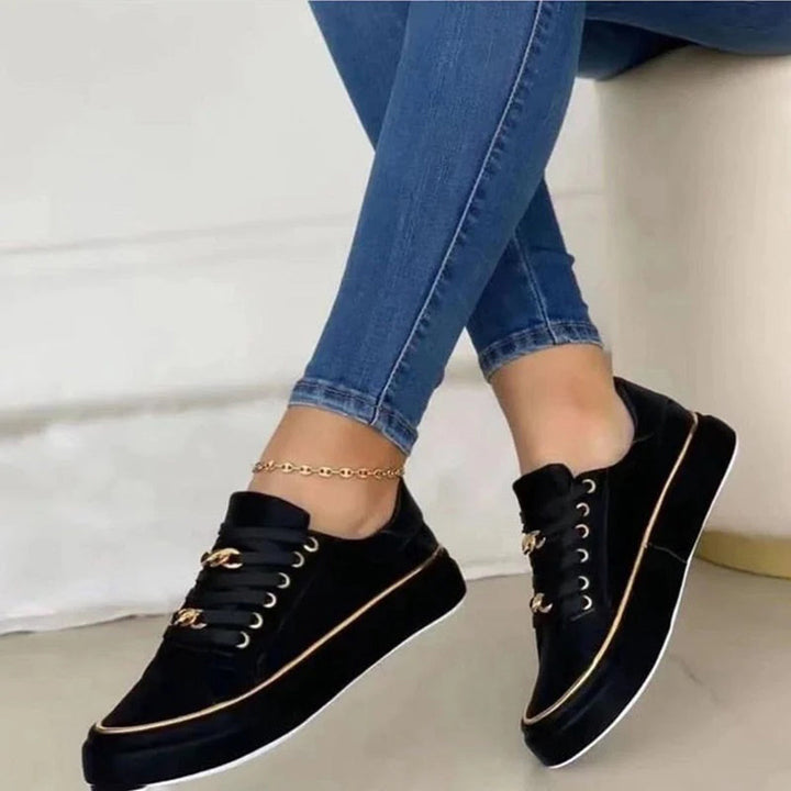 Chic Women's Sneakers with Gold Detail | Fashion Footwear