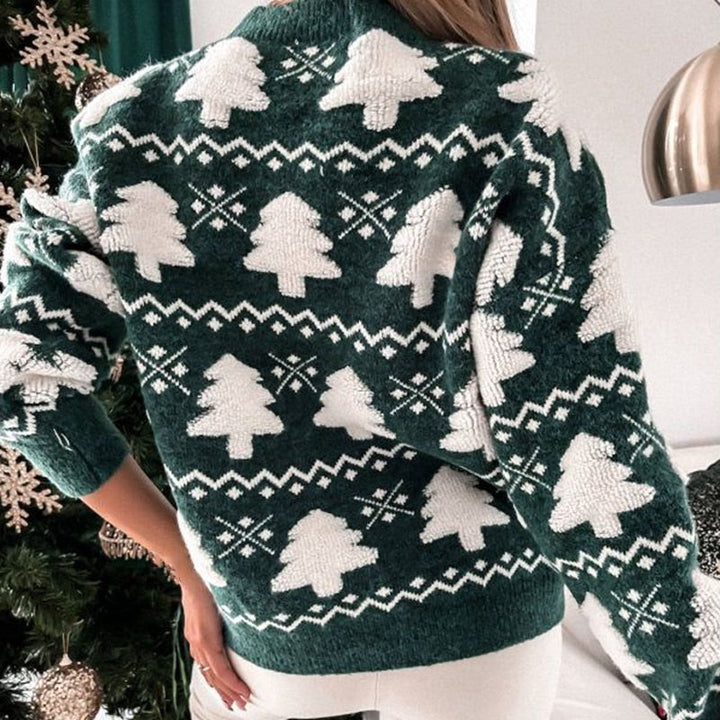 Christmas Tree Knitted Sweater | Women's Sweater 4