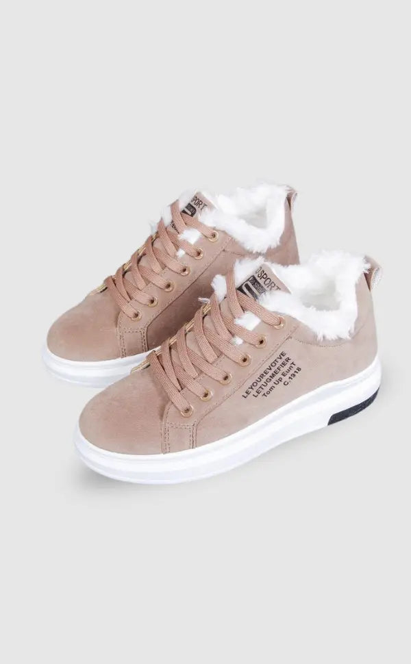 Chunky Sole Fleece Lined Sneakers | Winter Footwear