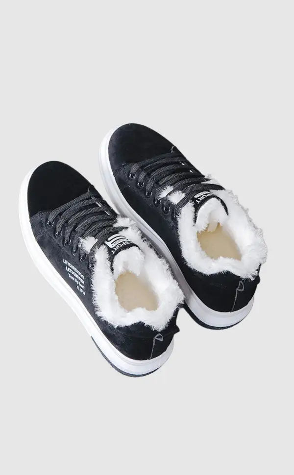 Chunky Sole Fleece Lined Sneakers | Winter Footwear