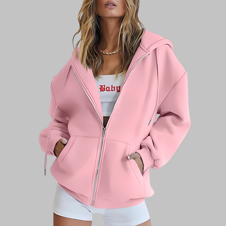 Classic Oversized Hooded Jacket | Zip Up Outerwear