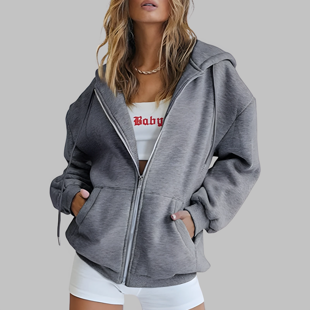 Classic Oversized Hooded Jacket | Zip Up Outerwear