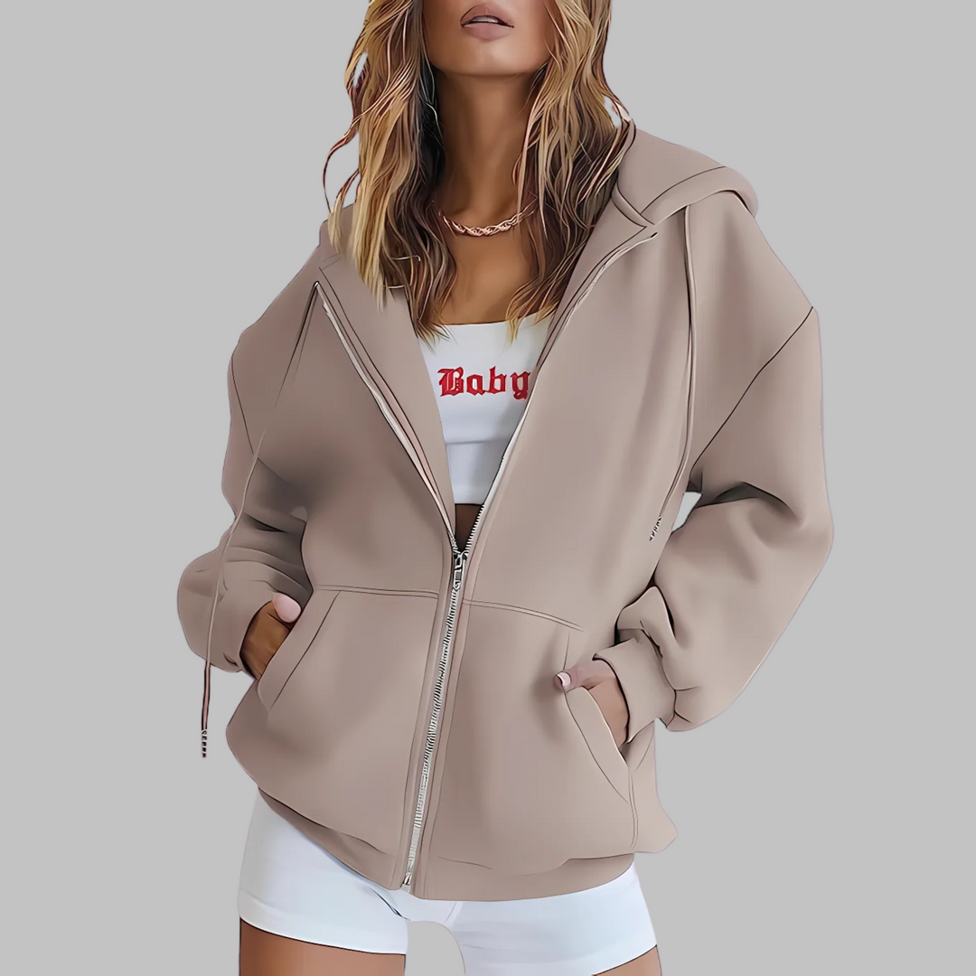 Classic Oversized Hooded Jacket | Zip Up Outerwear