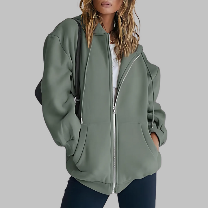 Classic Oversized Hooded Jacket | Zip Up Outerwear