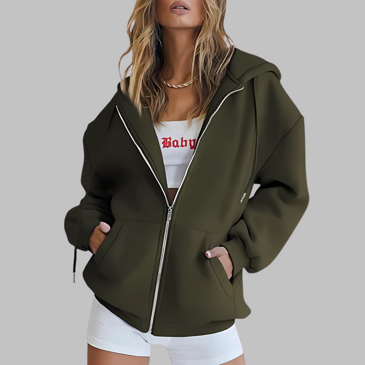 Classic Oversized Hooded Jacket | Zip Up Outerwear