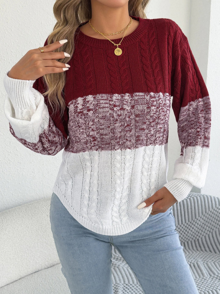 Color Block Striped Sweater | Women's Casual Knit Top