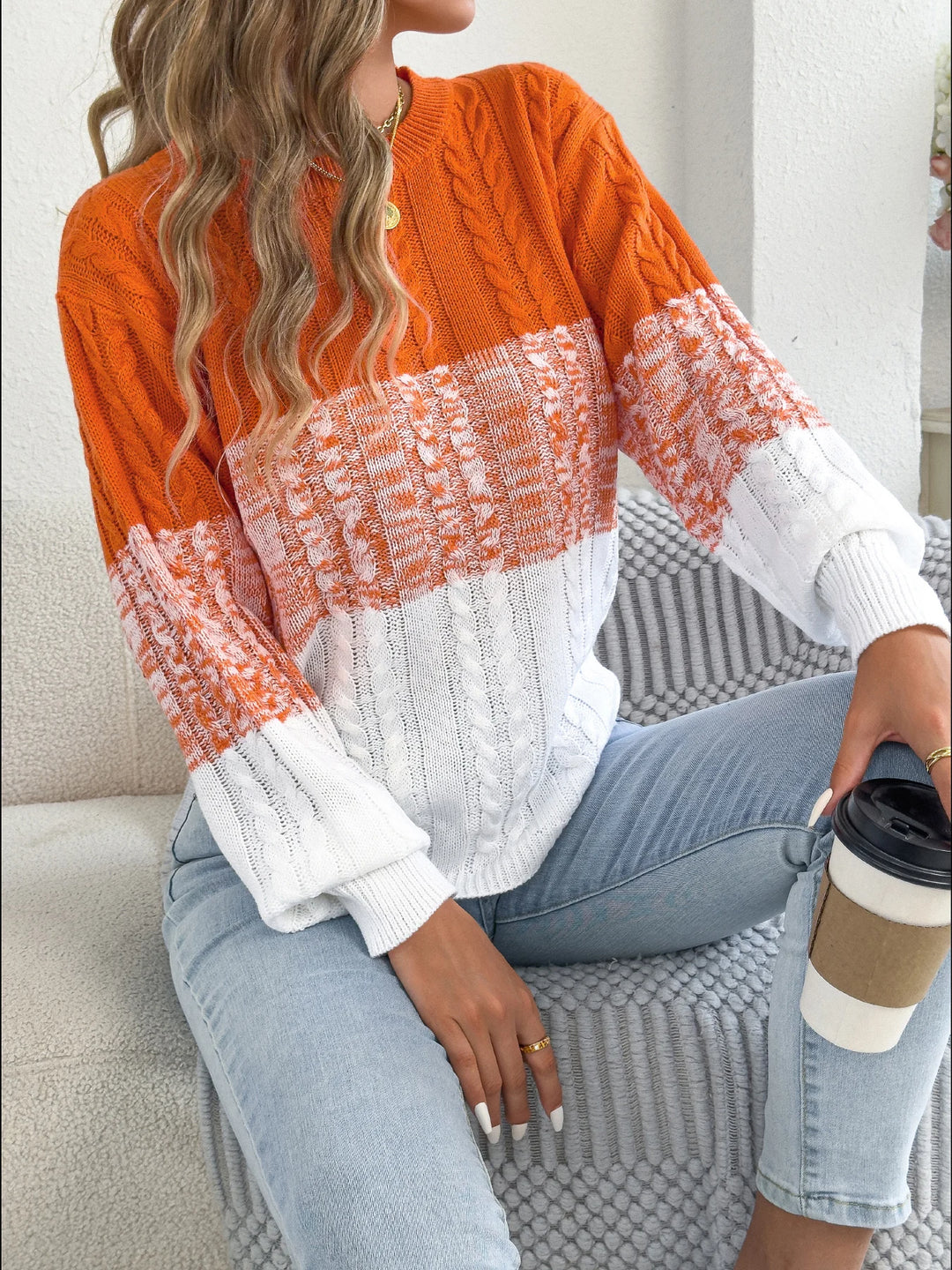 Color Block Striped Sweater | Women's Casual Knit Top