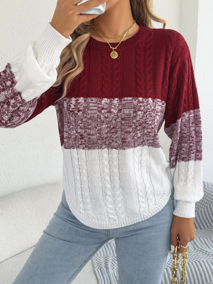 Color Block Striped Sweater | Women's Casual Knit Top