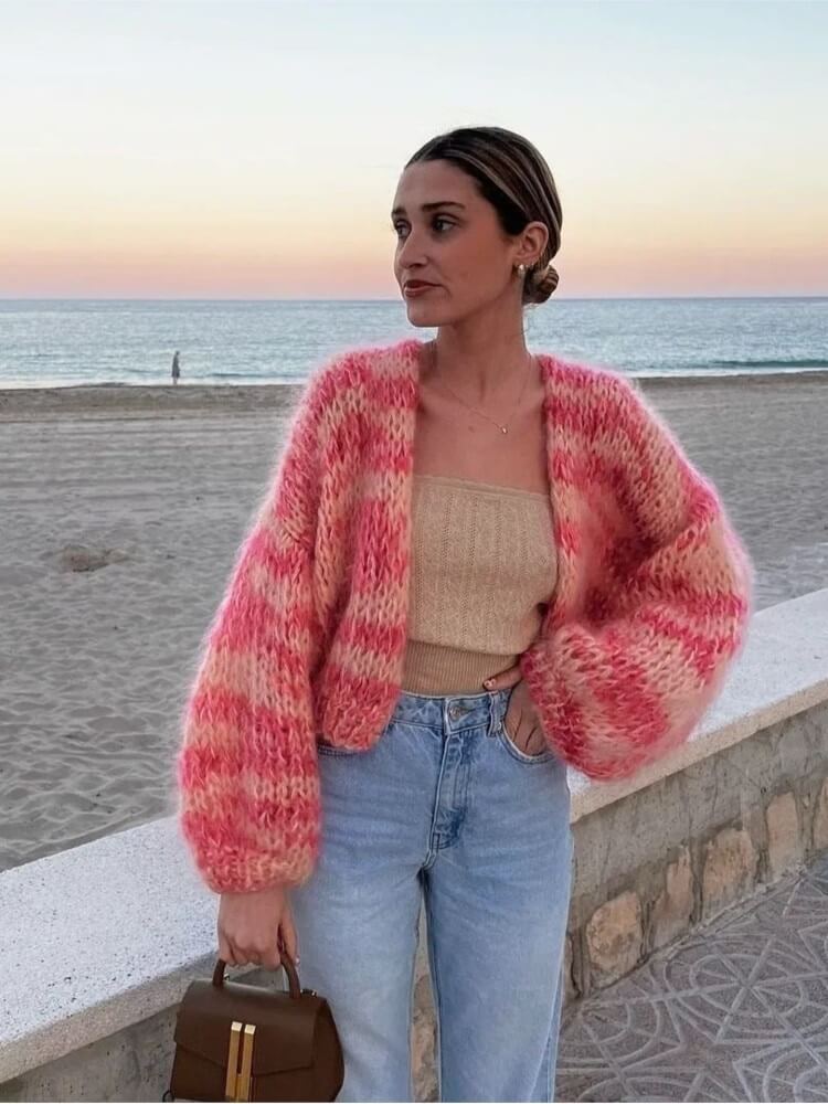 Colorful Chunky Knit Cardigan | Women's Cardigan Sweater