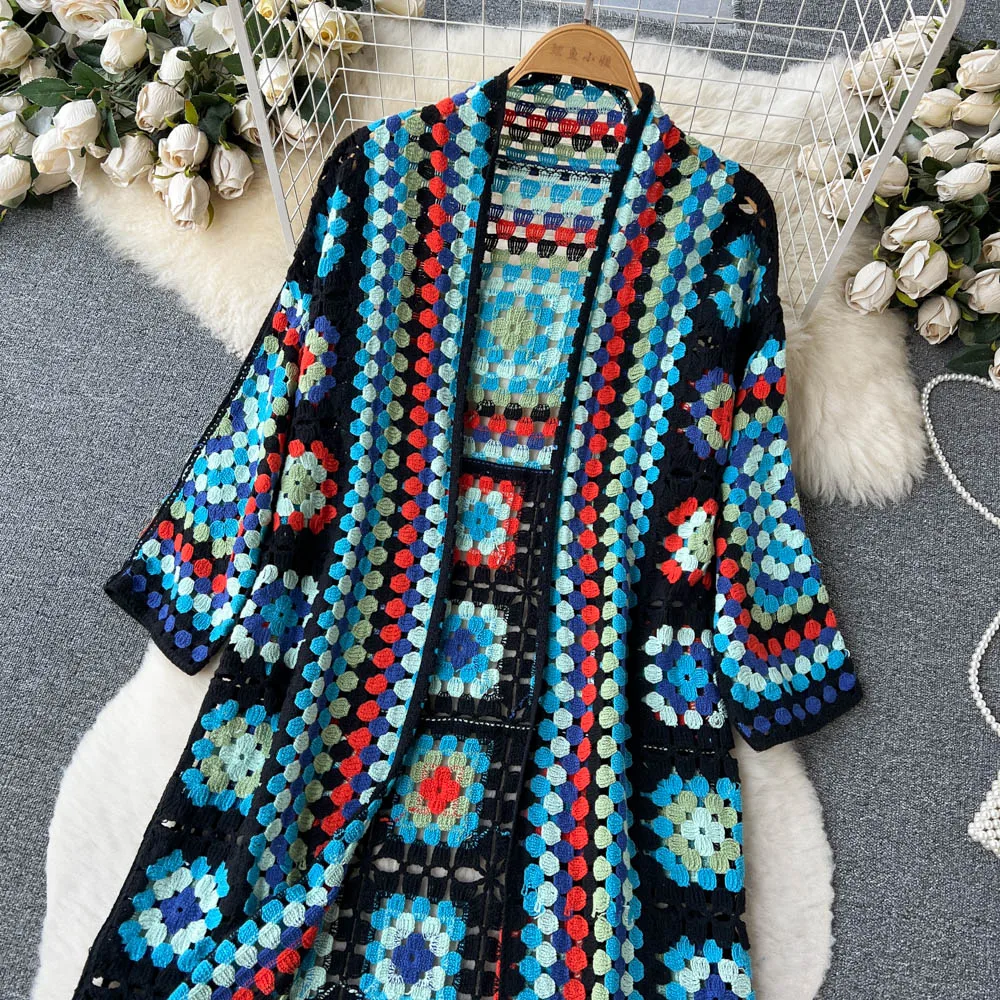Colorful Knitted Cardigan | Cozy Cardigan Sweater for Women