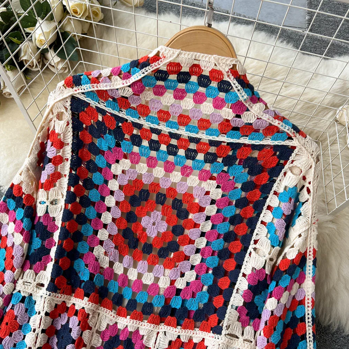 Colorful Knitted Cardigan | Cozy Cardigan Sweater for Women