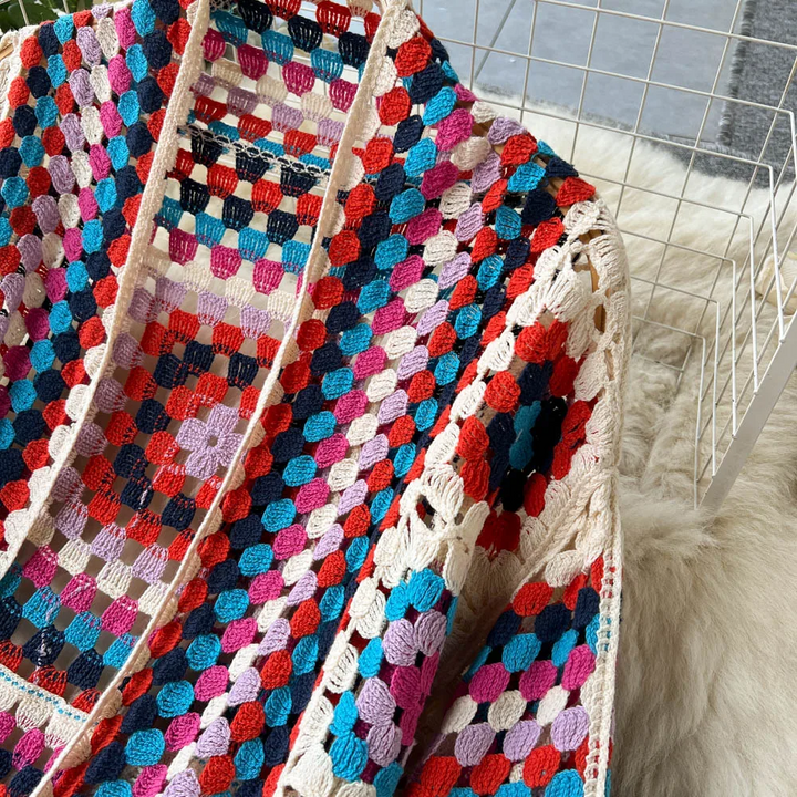 Colorful Knitted Cardigan | Cozy Cardigan Sweater for Women