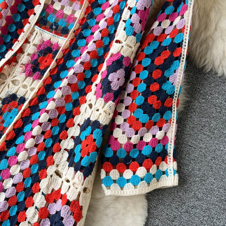 Colorful Knitted Cardigan | Cozy Cardigan Sweater for Women